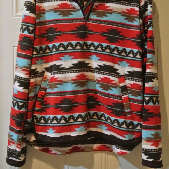 WOMENS 1XAZTEC 1/4 ZIP FLEECE PULLOVER - Picture 2 of 5